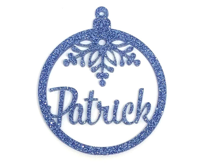 personalisierte Weihnachtskugel Schneeflocke, aus 6 Farben wählbar