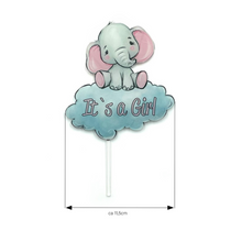 Lade das Bild in den Galerie-Viewer, Cake Topper &quot;It`s a Girl&quot;, Babyelefant
